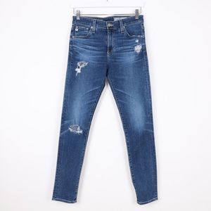 AG Distressed Farrah Skinny Ankle Jeans